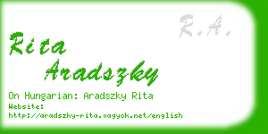 rita aradszky business card